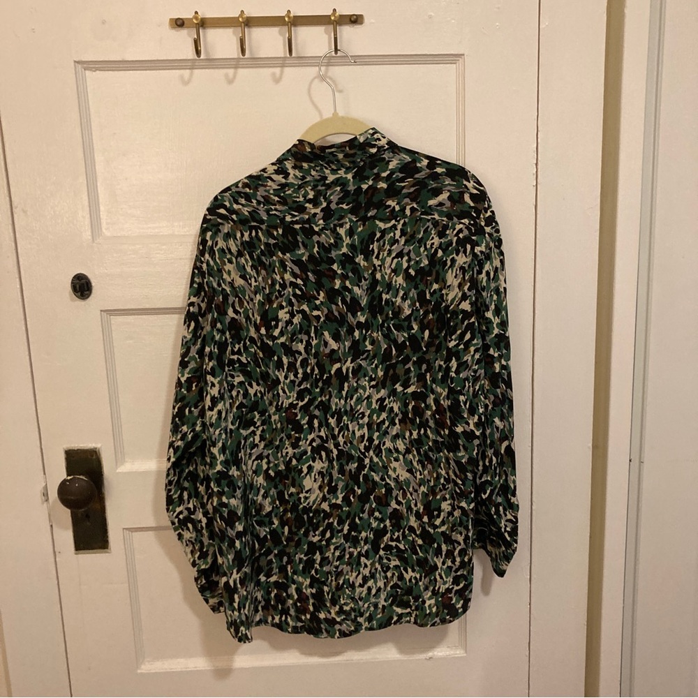 Gerard Darel Paris Silk Camo Blouse - Picture 5 of 9